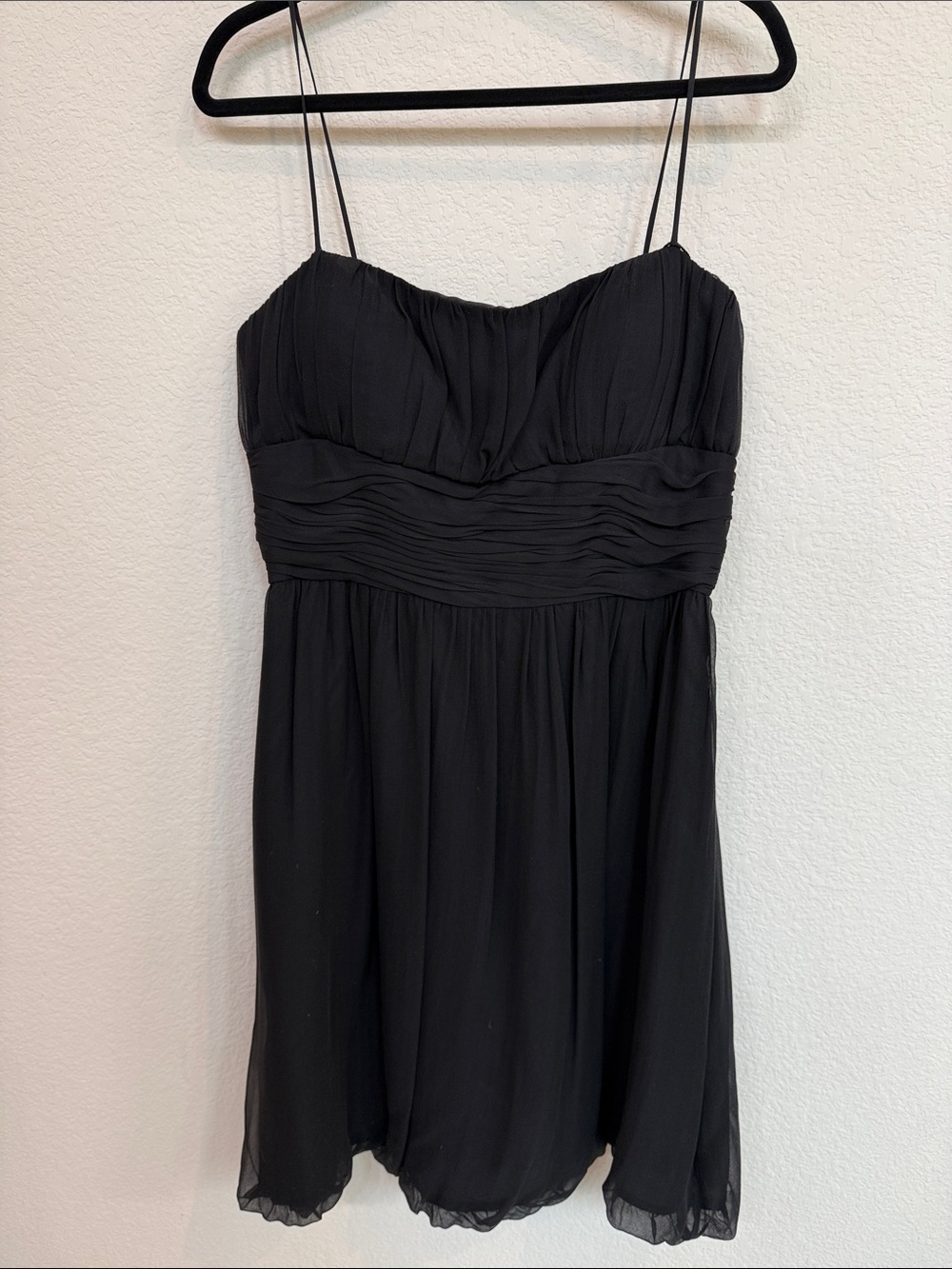 London Times Black Spaghetti-Strap Mini Dress